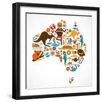 Australia Map-Marish-Framed Art Print