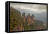 Australia, New South Wales, Blue Mountains, Echo Point, Three Sisters-Rona Schwarz-Framed Stretched Canvas