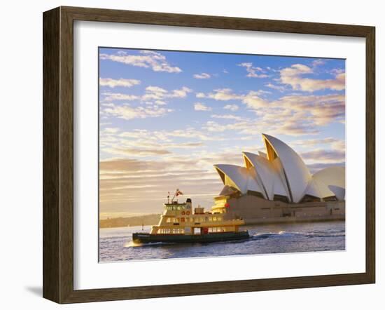 Australia, New South Wales, Sydney, Sydney Opera House, Boat Infront of Opera House-Shaun Egan-Framed Photographic Print