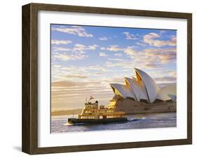 Australia, New South Wales, Sydney, Sydney Opera House, Boat Infront of Opera House-Shaun Egan-Framed Photographic Print