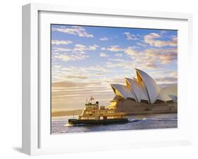 Australia, New South Wales, Sydney, Sydney Opera House, Boat Infront of Opera House-Shaun Egan-Framed Photographic Print