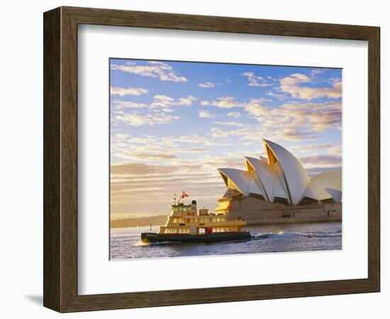 Australia, New South Wales, Sydney, Sydney Opera House, Boat Infront of Opera House-Shaun Egan-Framed Photographic Print