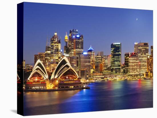 Australia, New South Wales, Sydney, Sydney Opera House, City Skyline at Dusk-Shaun Egan-Stretched Canvas