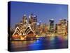 Australia, New South Wales, Sydney, Sydney Opera House, City Skyline at Dusk-Shaun Egan-Stretched Canvas