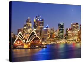 Australia, New South Wales, Sydney, Sydney Opera House, City Skyline at Dusk-Shaun Egan-Stretched Canvas