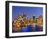 Australia, New South Wales, Sydney, Sydney Opera House, City Skyline at Dusk-Shaun Egan-Framed Premium Photographic Print