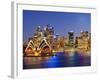 Australia, New South Wales, Sydney, Sydney Opera House, City Skyline at Dusk-Shaun Egan-Framed Photographic Print