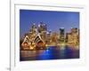 Australia, New South Wales, Sydney, Sydney Opera House, City Skyline at Dusk-Shaun Egan-Framed Photographic Print