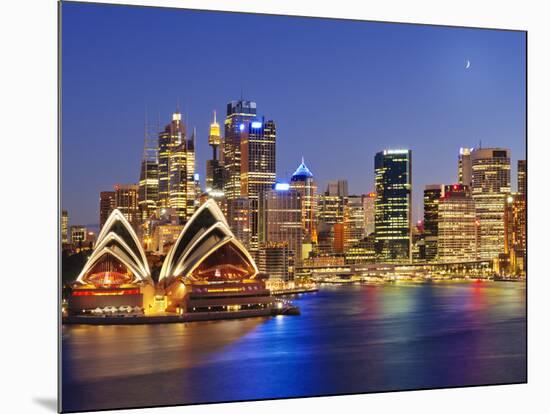 Australia, New South Wales, Sydney, Sydney Opera House, City Skyline at Dusk-Shaun Egan-Mounted Photographic Print