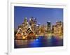 Australia, New South Wales, Sydney, Sydney Opera House, City Skyline at Dusk-Shaun Egan-Framed Photographic Print