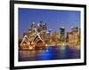 Australia, New South Wales, Sydney, Sydney Opera House, City Skyline at Dusk-Shaun Egan-Framed Photographic Print