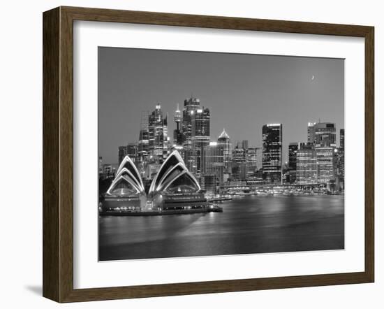 Australia, New South Wales, Sydney, Sydney Opera House, City Skyline at Dusk-Shaun Egan-Framed Photographic Print