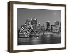 Australia, New South Wales, Sydney, Sydney Opera House, City Skyline at Dusk-Shaun Egan-Framed Photographic Print