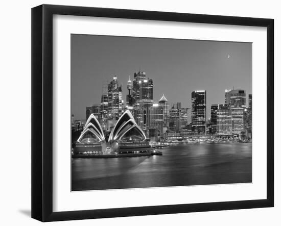 Australia, New South Wales, Sydney, Sydney Opera House, City Skyline at Dusk-Shaun Egan-Framed Photographic Print