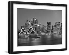 Australia, New South Wales, Sydney, Sydney Opera House, City Skyline at Dusk-Shaun Egan-Framed Photographic Print