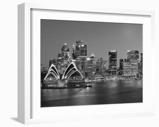 Australia, New South Wales, Sydney, Sydney Opera House, City Skyline at Dusk-Shaun Egan-Framed Photographic Print