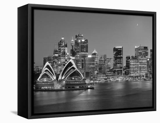 Australia, New South Wales, Sydney, Sydney Opera House, City Skyline at Dusk-Shaun Egan-Framed Stretched Canvas