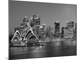 Australia, New South Wales, Sydney, Sydney Opera House, City Skyline at Dusk-Shaun Egan-Mounted Photographic Print