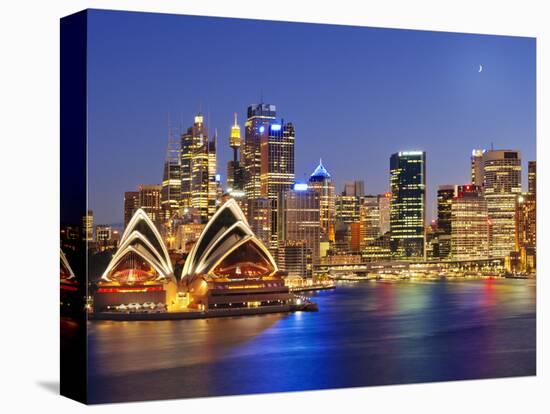 Australia, New South Wales, Sydney, Sydney Opera House, City Skyline at Dusk-Shaun Egan-Stretched Canvas