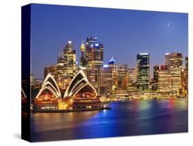 Australia, New South Wales, Sydney, Sydney Opera House, City Skyline at Dusk-Shaun Egan-Stretched Canvas