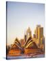Australia, New South Wales, Sydney, Sydney Opera House, Passenger Ferry Passing Opera House-Shaun Egan-Stretched Canvas