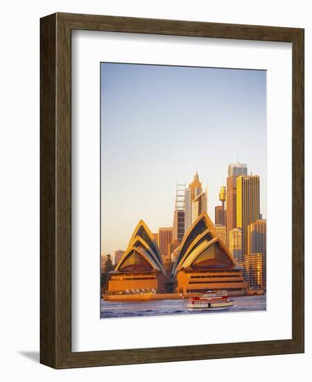 Australia, New South Wales, Sydney, Sydney Opera House, Passenger Ferry Passing Opera House-Shaun Egan-Framed Photographic Print