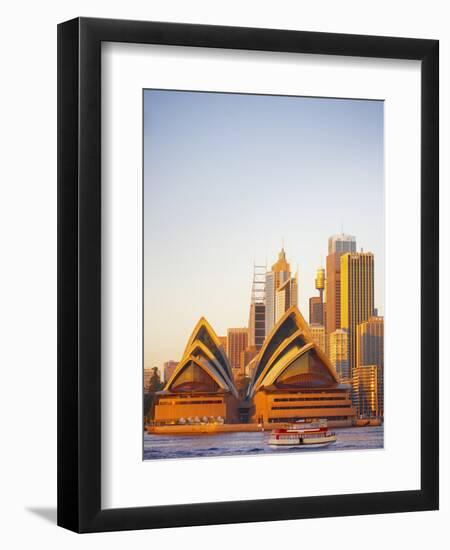 Australia, New South Wales, Sydney, Sydney Opera House, Passenger Ferry Passing Opera House-Shaun Egan-Framed Photographic Print