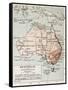 Australia Old Map. By Paul Vidal De Lablache, Atlas Classique, Librerie Colin, Paris, 1894-marzolino-Framed Stretched Canvas