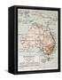 Australia Old Map. By Paul Vidal De Lablache, Atlas Classique, Librerie Colin, Paris, 1894-marzolino-Framed Stretched Canvas