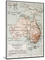 Australia Old Map. By Paul Vidal De Lablache, Atlas Classique, Librerie Colin, Paris, 1894-marzolino-Mounted Art Print