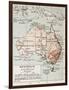 Australia Old Map. By Paul Vidal De Lablache, Atlas Classique, Librerie Colin, Paris, 1894-marzolino-Framed Art Print