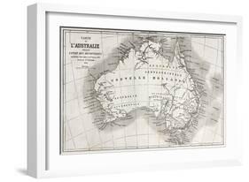 Australia Old Map-marzolino-Framed Art Print