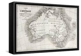 Australia Old Map-marzolino-Framed Stretched Canvas
