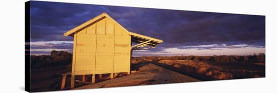 Australia Outback Railway Station Near Broken Hill-null-Stretched Canvas