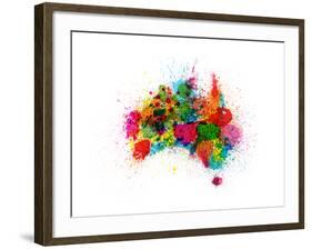 Australia Paint Splashes Map-Michael Tompsett-Framed Art Print