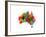 Australia Paint Splashes Map-Michael Tompsett-Framed Art Print