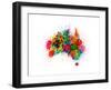 Australia Paint Splashes Map-Michael Tompsett-Framed Art Print