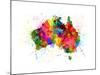 Australia Paint Splashes Map-Michael Tompsett-Mounted Art Print