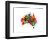 Australia Paint Splashes Map-Michael Tompsett-Framed Art Print