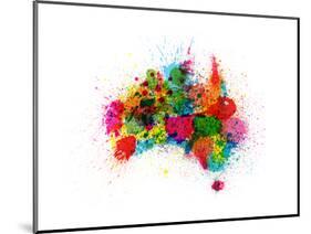 Australia Paint Splashes Map-Michael Tompsett-Mounted Art Print