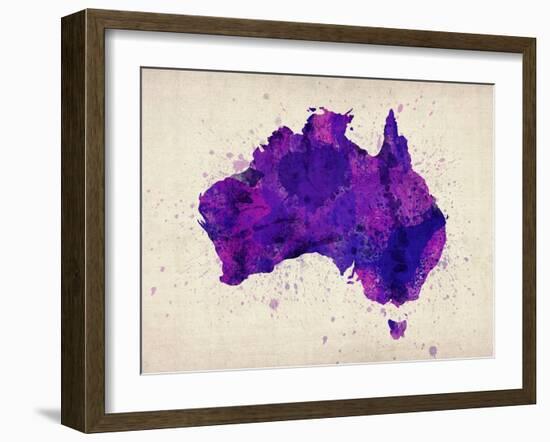 Australia Paint Splashes Map-Michael Tompsett-Framed Art Print