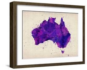 Australia Paint Splashes Map-Michael Tompsett-Framed Art Print