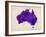 Australia Paint Splashes Map-Michael Tompsett-Framed Art Print