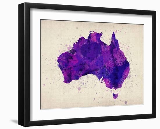 Australia Paint Splashes Map-Michael Tompsett-Framed Art Print