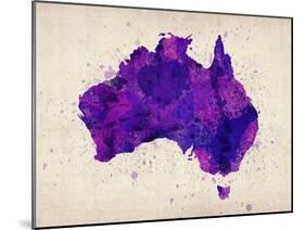 Australia Paint Splashes Map-Michael Tompsett-Mounted Art Print