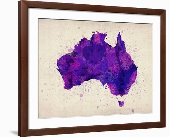 Australia Paint Splashes Map-Michael Tompsett-Framed Art Print