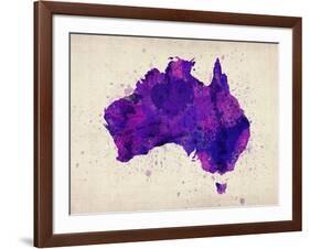 Australia Paint Splashes Map-Michael Tompsett-Framed Art Print