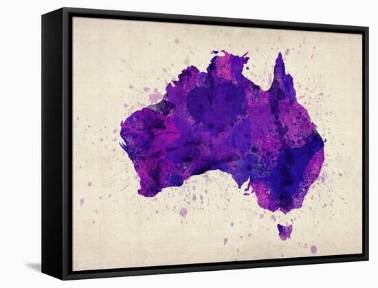 Australia Paint Splashes Map-Michael Tompsett-Framed Stretched Canvas