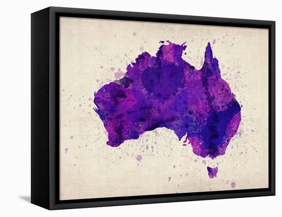 Australia Paint Splashes Map-Michael Tompsett-Framed Stretched Canvas