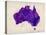 Australia Paint Splashes Map-Michael Tompsett-Stretched Canvas